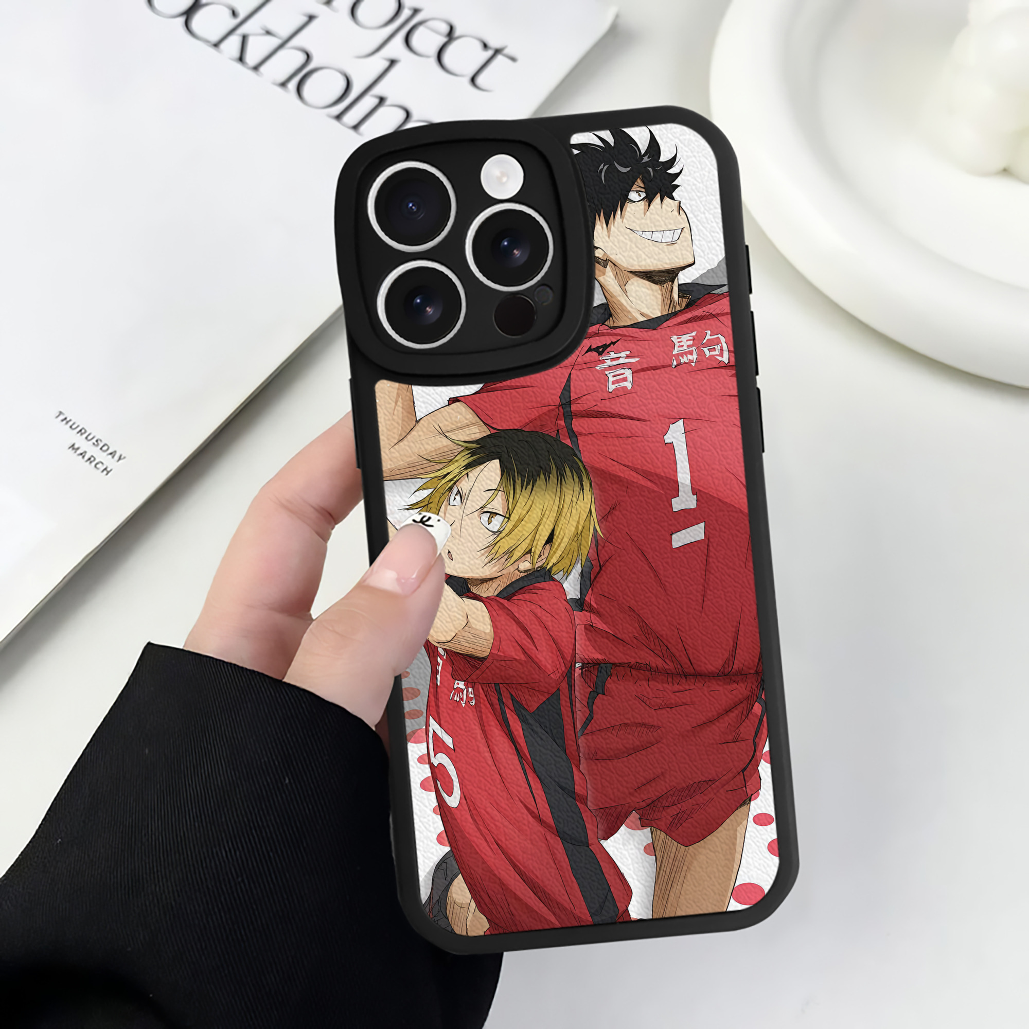（画像用） ハイキュー!! Haikyu!! 【iPhone 16シリーズ対応】シリコンスマホケース（レザー調） 材質：シリコン